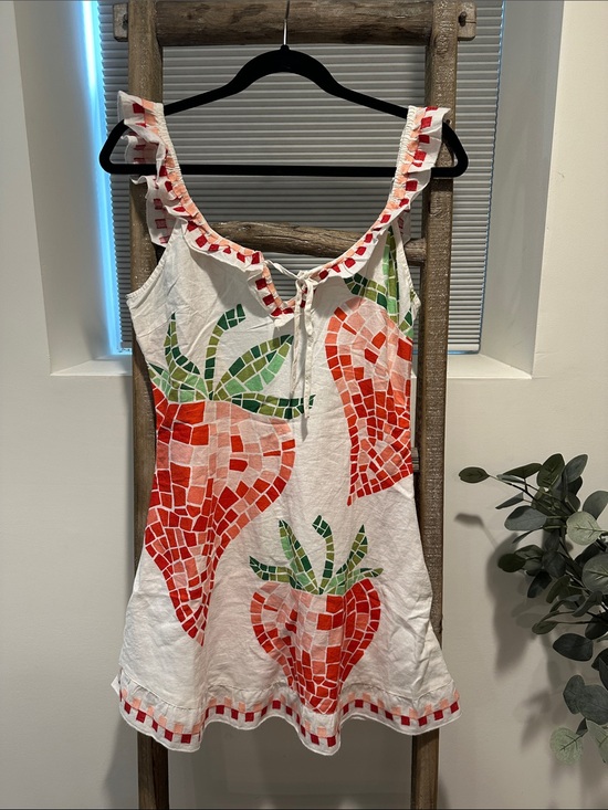 Celandine Dresses & Skirts - Women’s White Strawberry Mosaic Tank Dress